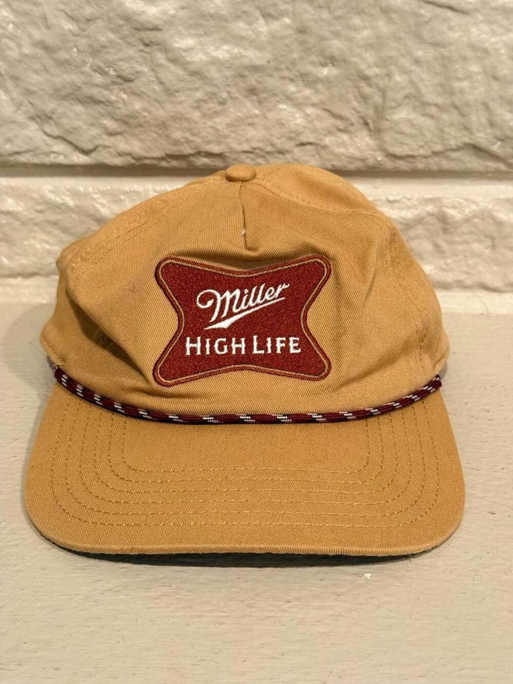 Mad Engine Miller High Life Tan Rope Snapback Hat Cap